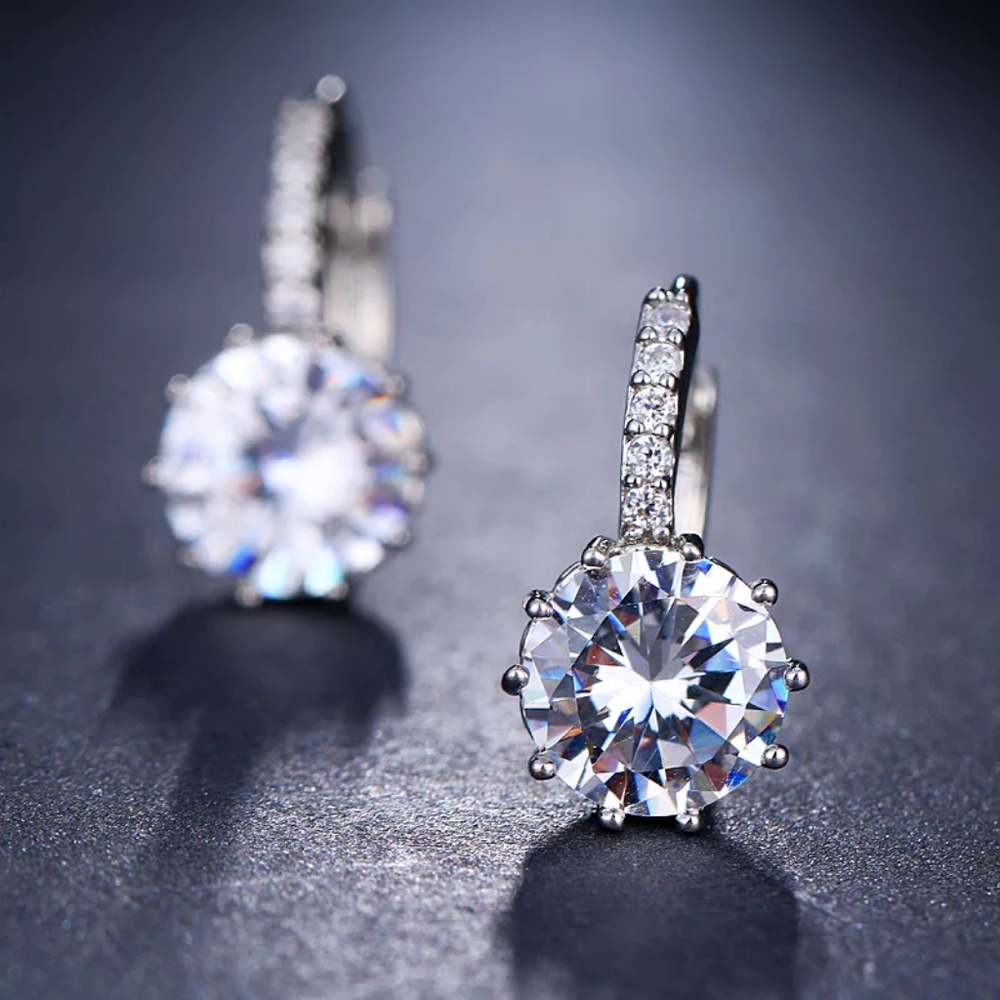 New AAA White CZ Element Stud Earrings - Picture 2 of 3
